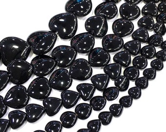 Natural Black Onyx Fine Cut Faceted Long Oval Shape Gemstone Loose Bead Necklace for Jewelry Making and Custom Design AAA Quality 16inch