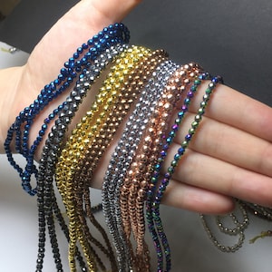 Natural Hematite Round Faceted Beads Healing Energy Gemstone Loose Beads DIY Jewelry Making Design for Bracelet Necklace AAA Quality 16inch