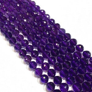 Natural Amethyst Fine Cut Faceted Round beads Energy Gemstone Loose Beads DIY Jewelry Making Design for Bracelet AAA Quality 6mm 8mm 10mm image 6