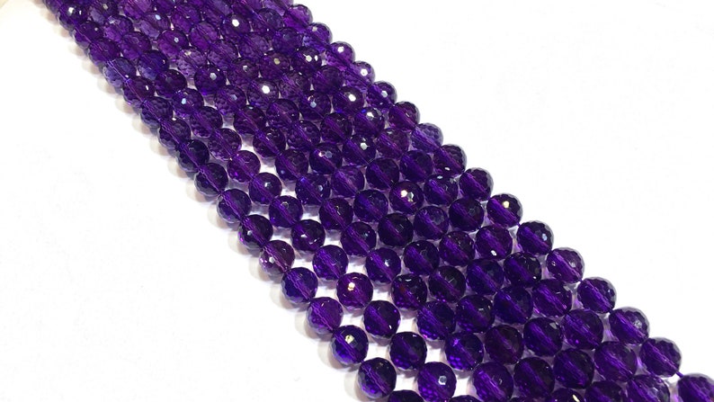 Natural Amethyst Fine Cut Faceted Round beads Energy Gemstone Loose Beads DIY Jewelry Making Design for Bracelet AAA Quality 6mm 8mm 10mm image 6