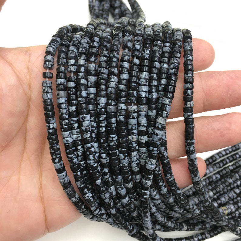 Natural Snow Flake Jasper HeiShi Shape Beads Healing Energy Gemstone Loose Beads DIY Jewelry Making Design for Bracelet AAA Quality 2X4MM