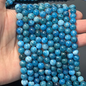 Natural Blue Apatite Round Beads Healing Energy Gemstone Loose Beads DIY Jewelry Making Design for Bracelet AAAA Quality 6mm 8mm 10mm