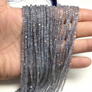 2.5MM Natural Labradorite Cube Faceted Square Shape Beads Healing Energy Gemstone Loose Beads DIY Jewelry Making for Bracelet  AAA Quality