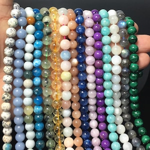 Higher Grade Natural Gemstone Smooth Beads Highly Polished Healing Loose Beads DIY Jewelry Marking Design for Bracelet Necklace AAAA Quality