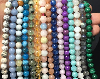 Higher Grade Natural Gemstone Smooth Beads Highly Polished Healing Loose Beads DIY Jewelry Marking Design for Bracelet Necklace AAAA Quality