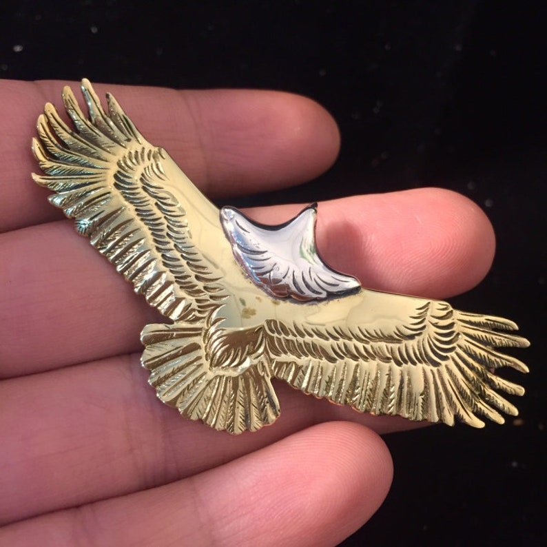 30x70mm Japan Takahashi Goro Feather Eagle Brass Retro - Etsy