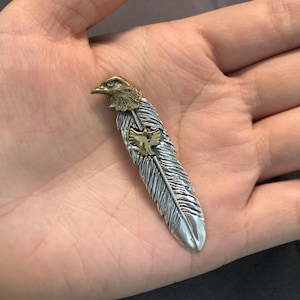 12x53mm Japan Takahashi Goro Bird&#39;s Head Feather Sterling 925 Silver Feather DIY Jewelry Marking Design for Necklace Earring Fashion Pendant