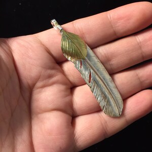 Japan Takahashi Goro 1 Right Feather Silver 66x14mm 925 Sterling Feather DIY Jewelry Marking Design for Necklace Fashion Pendant Earrings