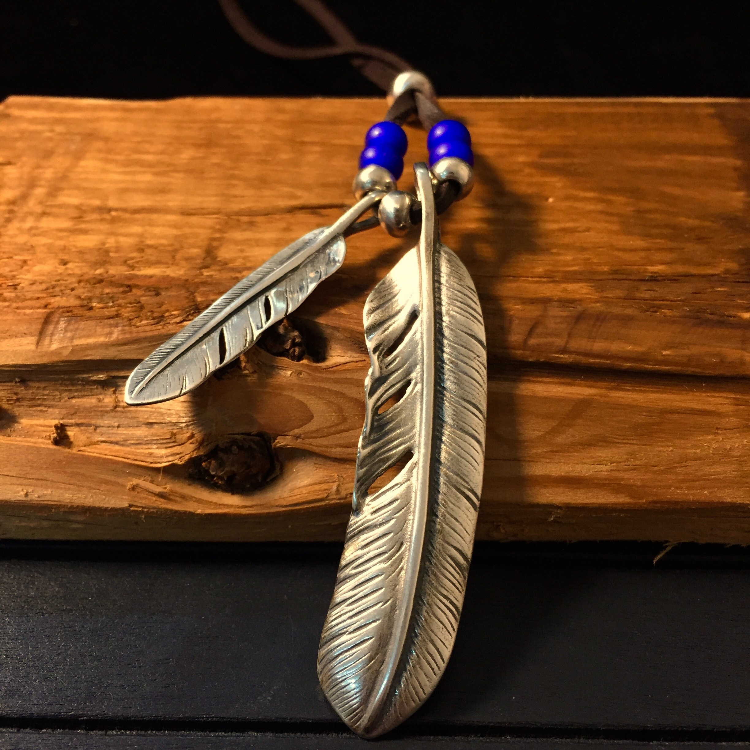 LORO 01M leather necklace 01 2mm×35cm Japan Takahashi Goro Silver Feather Leather Necklace Big