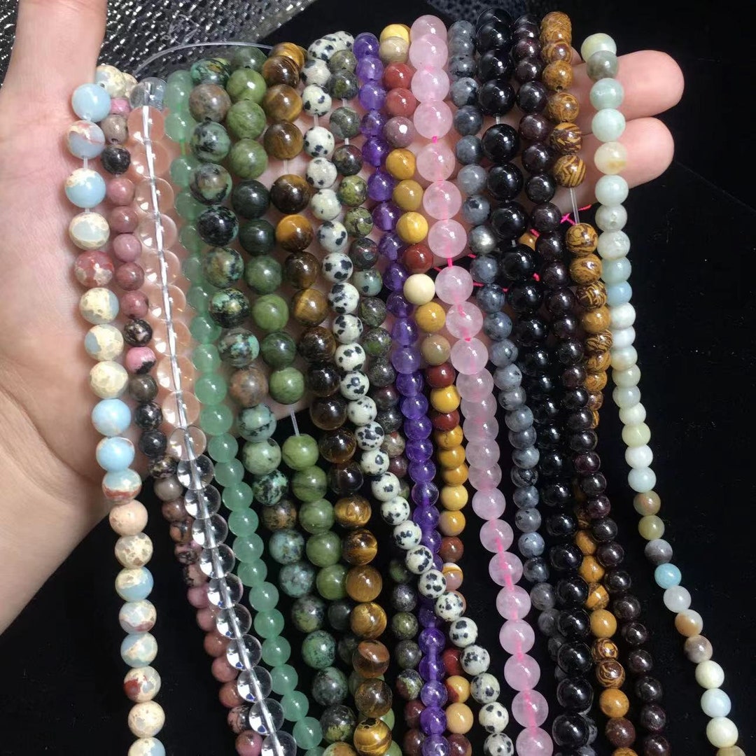 8mm Natural Gemstone Mix Round Loose Beads Strand For Jewelry Making - 15"
