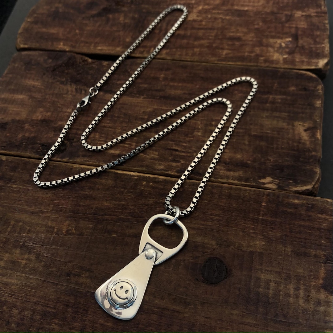 Beer Bottle Opening Tool Pendant Chain Necklace 60cm and 55cm Retro ...