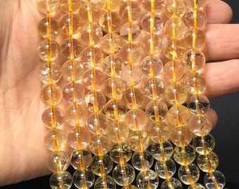 AAA Natural Citrine Gemstone Round Spacer Loose Beads 4mm 6mm 8mm 10mm 12mm 15" AAA Natural Citrine Gemstone Round Spacer Loose Beads 4mm 6mm 8mm 10mm 12mm 15"
