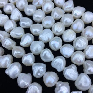 10x10mm Natural White  Color Fresh Water Pearl Nugget Shape Gemstone Beads Necklace for Jewelry Making and Design AAAA Best Quality