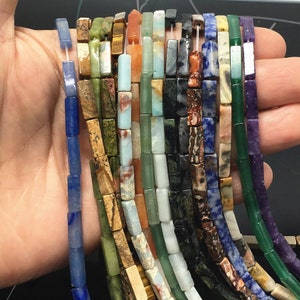 4X13MM naturale tubo quadrato forma di tubo perline energia curativa pietra preziosa perline sciolte creazione di gioielli fai da te design per braccialetto braccialetto qualità AAA