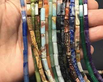 4X13MM Natural Square Tube Pipe Shape Beads Healing Energy Gemstone Loose Beads DIY Jewelry Making Design for Bracelet Bracelet AAA Quality