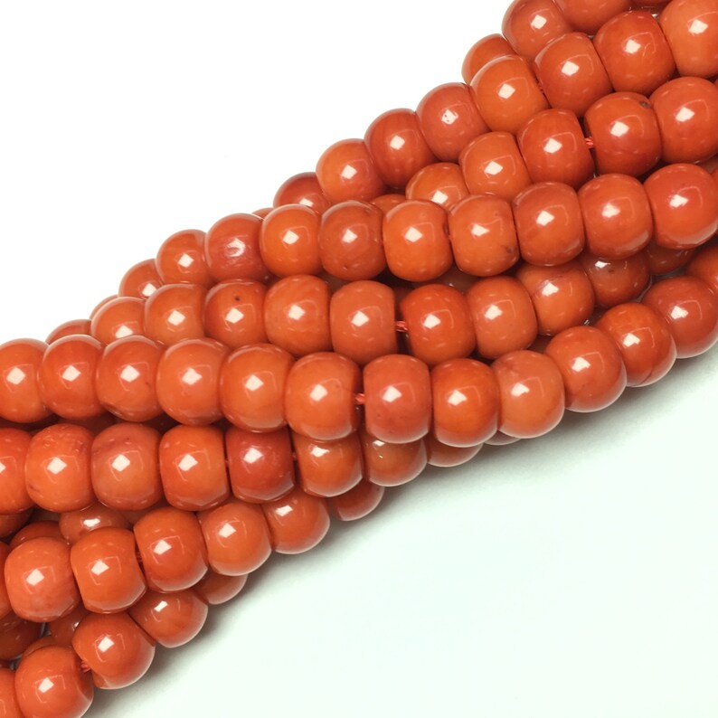 Natural Orange Coral Rondelle Beads Healing Energy Gemstone Etsy