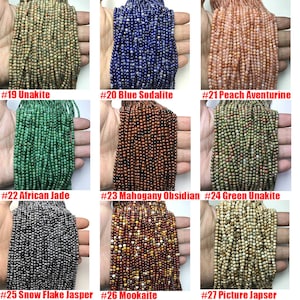 2MM,3MM Natural Round Shape Bead Small Size Gemstone Loose Beads DIY Jewelry Making Design for Bracelet Necklace AAA Quality Full Strand immagine 4