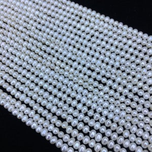 4-5mm Natural White Fresh Water Pearl Beads Healing & Energy Gemstone Loose Bead DIY Jewelry Making Design for Necklace Bracelet AAA Quality