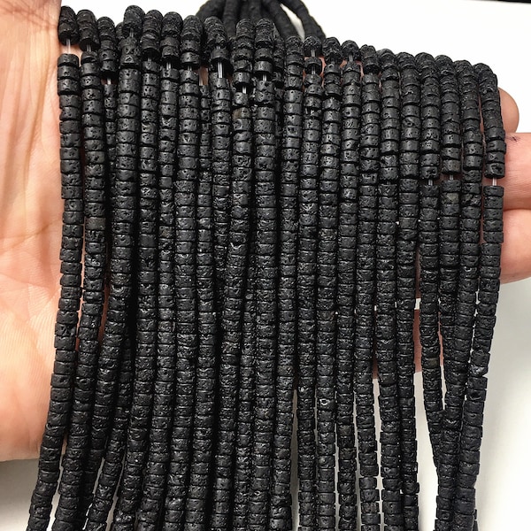 Natural Black Lava HeiShi Shape Beads Healing Energy Gemstone Loose Beads DIY Jewelry Making Design for Bracelet Becklace AAA Quality 2X4MM