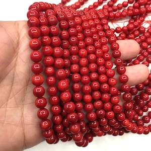 Natural Red Coral Round Beads Healing Energy Gemstone Loose Beads DIY Jewelry Making Design for Bracelet Necklace AAA Quality  8mm 10mm