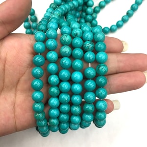 Natural Green Turquoise Round Beads Healing Gemstone Loose Beads DIY Jewelry Making for Bracelet Necklace AAA Quality 4mm 6mm 8mm 10mm 12mm