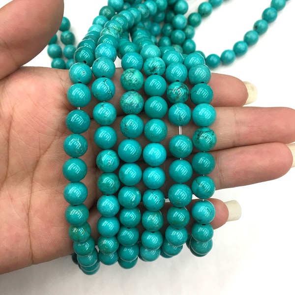 Vert Naturel Turquoise Perles Rondes Guérison Pierre Précieuse Perles en vrac Bijoux DIY Faire pour Collier Bracelet AAA Qualité 4mm 6mm 8mm 10mm 12mm