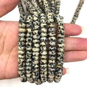 Dalmatien naturel Jaspe Rondelle Guérison & Énergie Pierre Précieuse Perles Lâches pour Bracelet Collier Bijoux Conception AAA Qualité 4x6mm 5x8mm