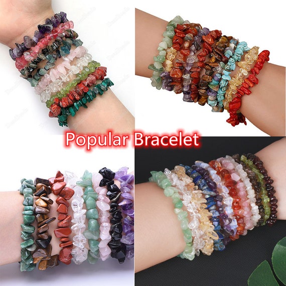Bracciale di perline con pietre preziose naturali taglio cubo Olivenor – .olivenorma