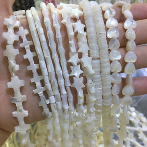 Natural White Mather of Pearl Beads Shell Beads Healing Energy Loose Bead DIY Jewelry Making for Mala Bracelet Necklace AAA Quality