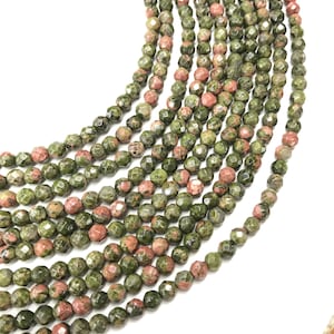 Natural Unikate Faceted Round Beads Energy Gemstone Loose Beads DIY Jewelry Making Design for Bracelet Necklace 4mm AAA Quality 16inch