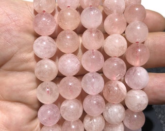 Natural Pink Morganite Bracelet Round Beads Energy Gemstone Loose Beads Bracelet for Jewelry Making Fashion Design AAAA Quality 7.5 inch 8mm