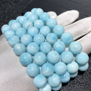 Natural Blue Hemimorphite Bracelet Round Beads Energy Gemstone Loose ...