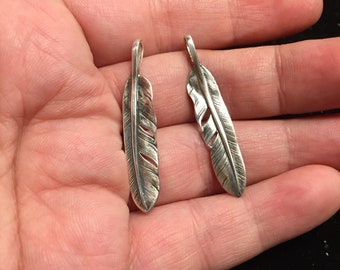 1 Pair 7x33mm Japan Takahashi Goro Feather Retro Sterling 925 Silver Feather DIY Jewelry Marking Design for Necklace Earring Fashion Pendant