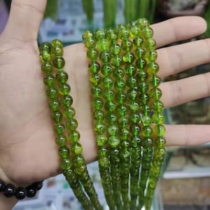 Natural Green Peridot Small Size Round Beads Healing Energy Gemstone Loose Bead DIY Jewelry Making Design for Bracelet 6mm 7mm AAAAA Quality