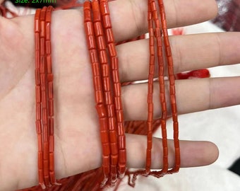 red coral tubes size is about 2x7mm; 3x2.5mm; 2x4mm