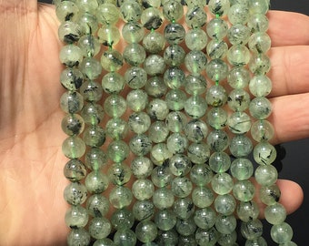 15.5" LARGE NATURAL Green Prehnite Nugget ~48 Beads 10x mm K5117 15-20 15.5" LARGE NATURAL Green Prehnite Nugget ~48 Beads 10x mm K5117 15-20