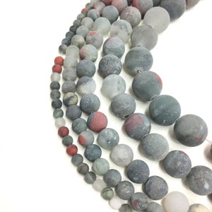 Natural Dragon Blood Stone Matte Round beads Energy Gemstone Loose Bead DIY Jewelry Making Design for Bracelet AAA Quality 6mm 8mm 10mm 12mm