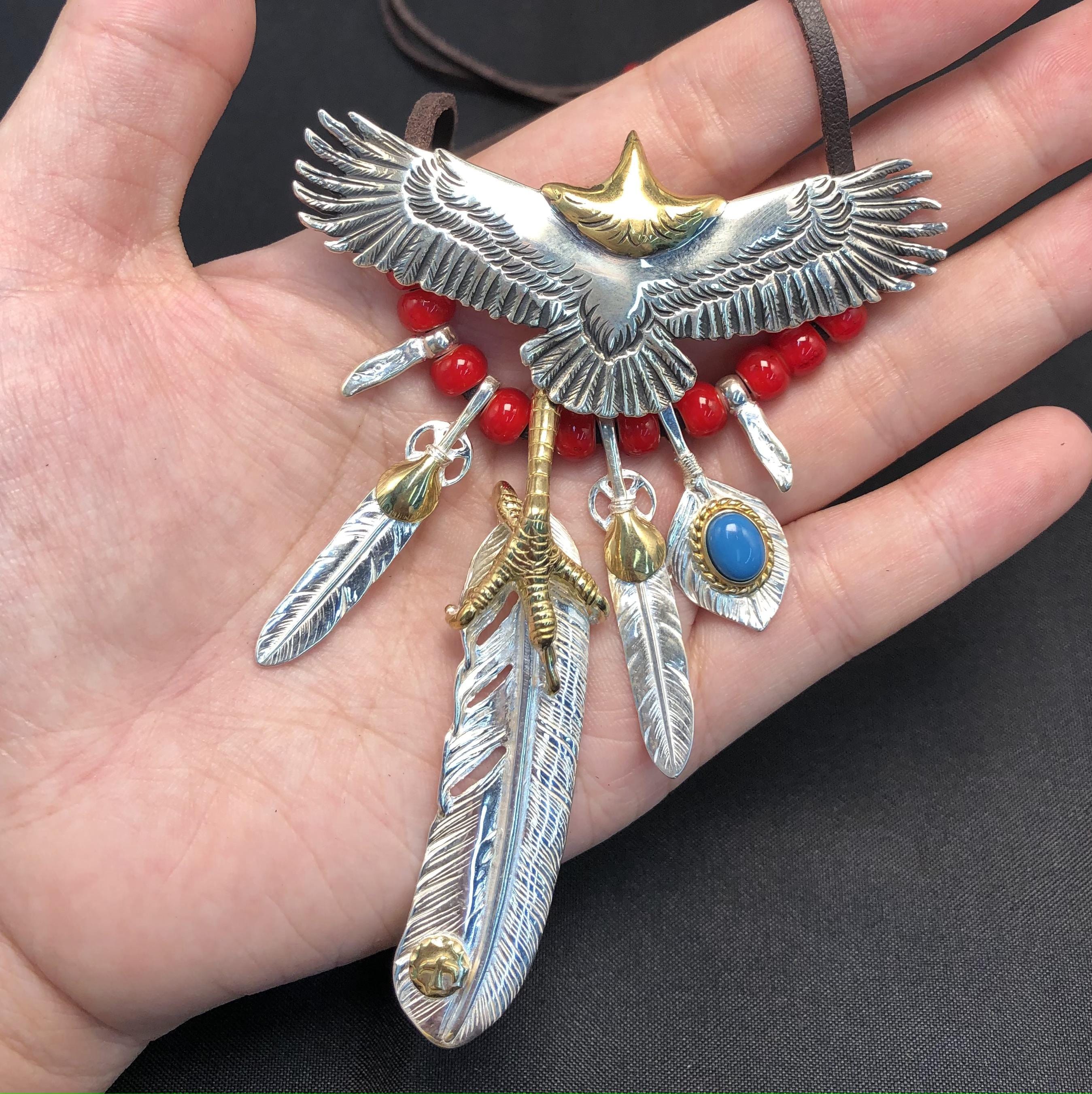 超希少!!VTG NAVAJO 60's COILED FEATHER SILVER BIKER RING USA