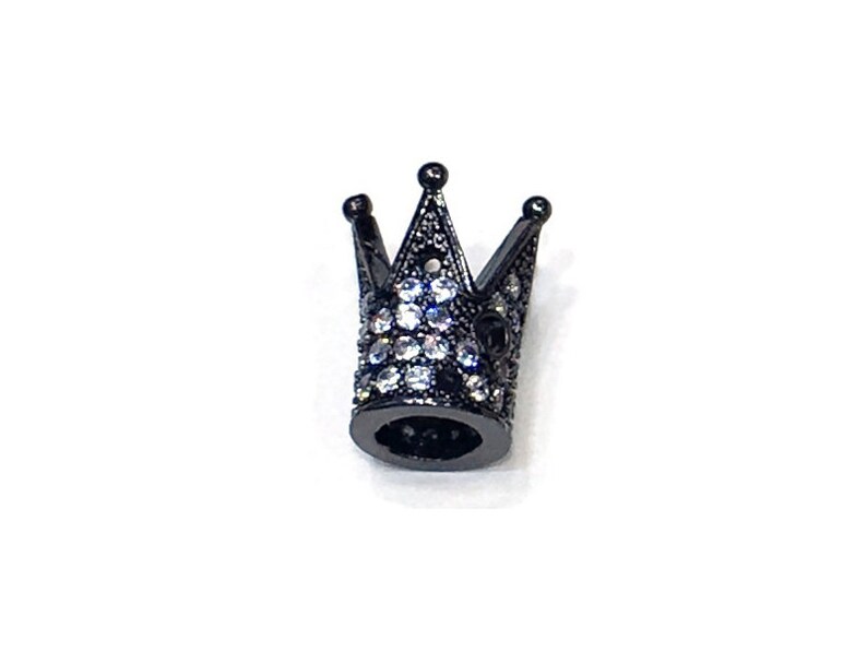 Cubic Zirconia Pave Bead Rhodium Gunmetal For Jewelry Design /& Jewelry making Multi Size CZ Micro Pave Charm or Bracelet Pendant Spacer