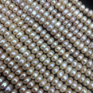 4x6mm Natural Peach Color Fresh Water Pearl Rondelle Healing & Energy Gemstone Loose Beads for Bracelet Necklace Jewelry Design AAA Quality
