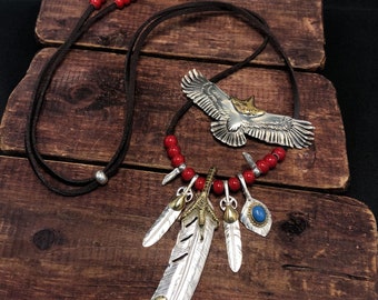 GARNI Eagle Feather Choker　Ｌ Amazon.com: Feather Choker Collar, Feather Choker Necklace