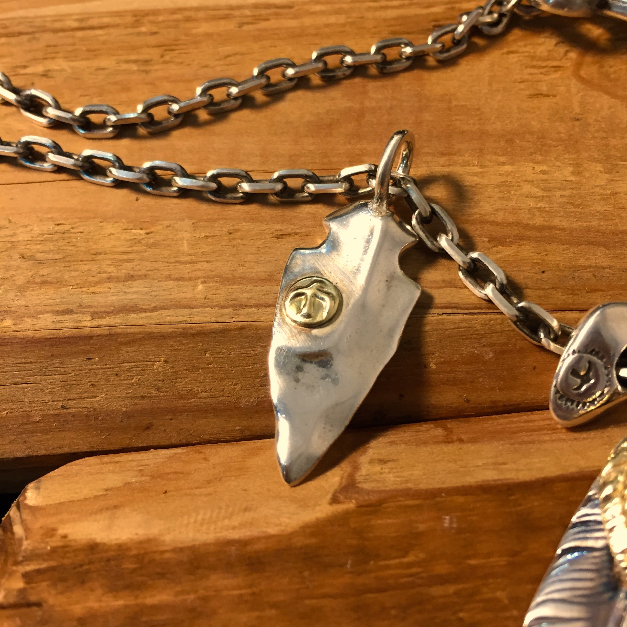 Japan Takahashi Goro Feather Bird Necklace Set Two Feathers