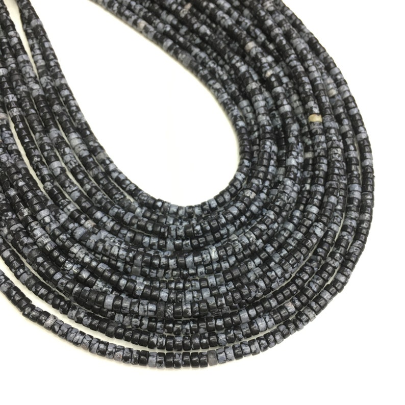 Natural Snow Flake Jasper HeiShi Shape Beads Healing Energy Gemstone Loose Beads DIY Jewelry Making Design for Bracelet AAA Quality 2X4MM
