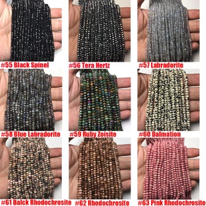 Natural Gemstone Highly Polished Faceted Rondelle Loose Beads for Jewelry Making Design AAAA Quality Amazonite, Garnet, Apatite and so on image 8