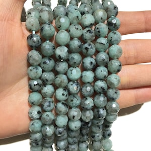 Natural Kiwi Jasper Micro Faceted Round beads Energy Gemstone Loose Beads DIY Jewelry Making Design for Bracelet AAA Quality 6mm 8mm 10mm