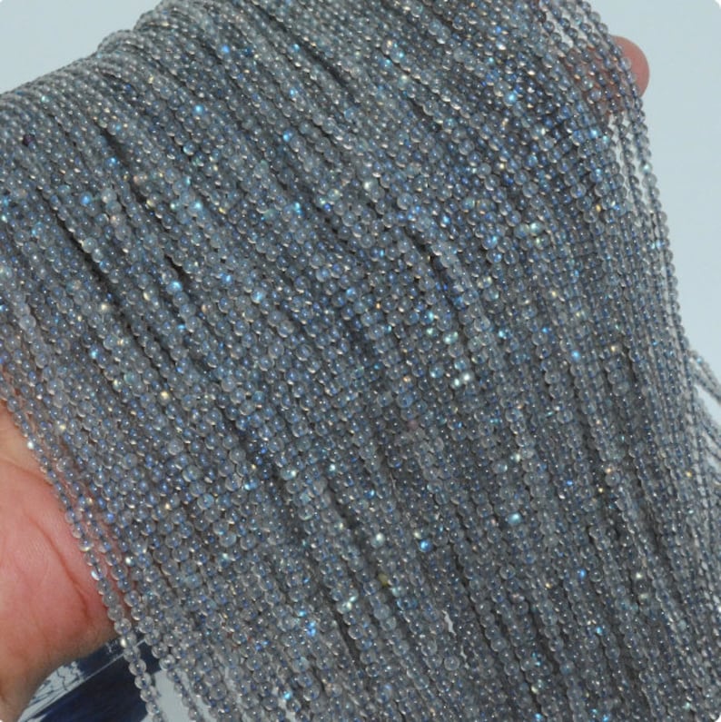 Natural Flash Labradorite Small Size Smooth Round Beads Healing Gemstone DIY Jewelry Making Design for Bracelet AAAAA Quality 2mm 3mm 4mm image 1