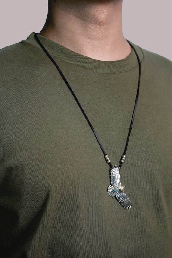 Japan Takahashi Goro Silver Eagle Necklace Eagle 30x70mm