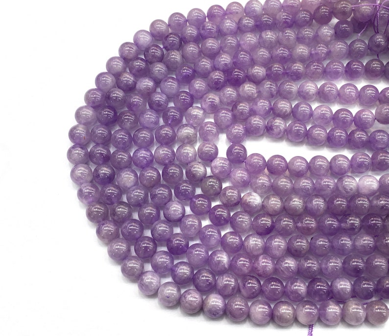 Natural Purple Jade Bead Healing Energy Gemstone Loose Beads DIY Jewelry Making Design for Bracelet Necklace AAAAA Quality 6mm 8mm 10mm 12mm image 2