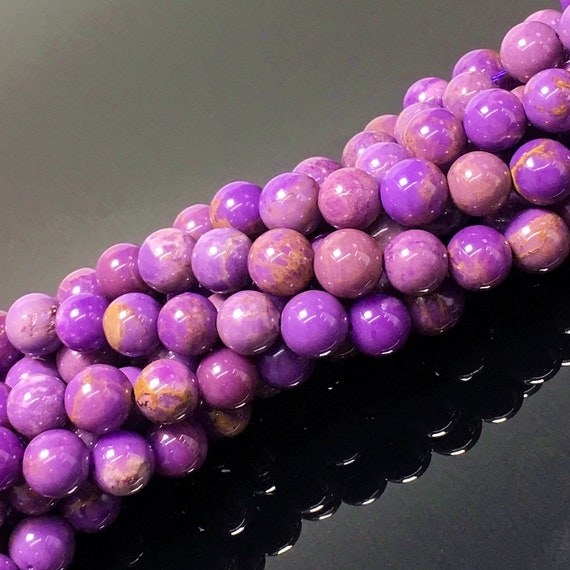 Natural Phosphosiderite Purple Gemstone Bracelet – 8mm Round Beads – AAAA Quality, Handmade