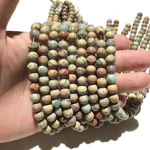Prix d’usine Peau de serpent naturel Jaspe Pierre de guérison Pierre précieuse Espaceur Perles en vrac Bijoux de bricolage Marquage pour bracelet Collier AAA Qualité